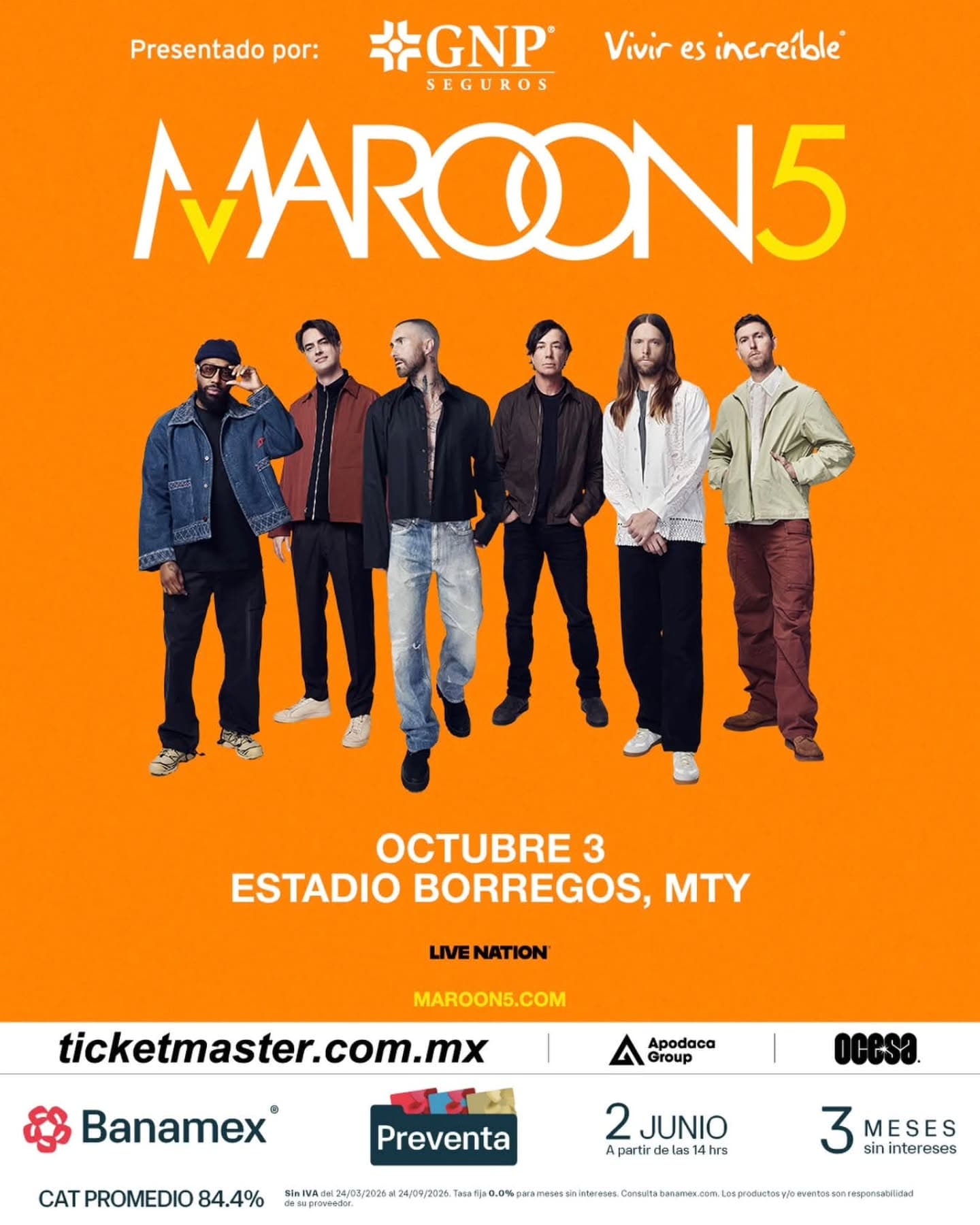 Concierto Maroon 5 en Monterrey
