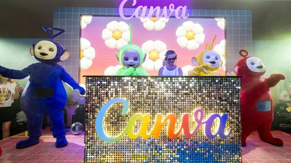 Los Teletubbies hicieron una aparición especial en la fiesta Canva Beach Pride durante el festival Cannes Lions.