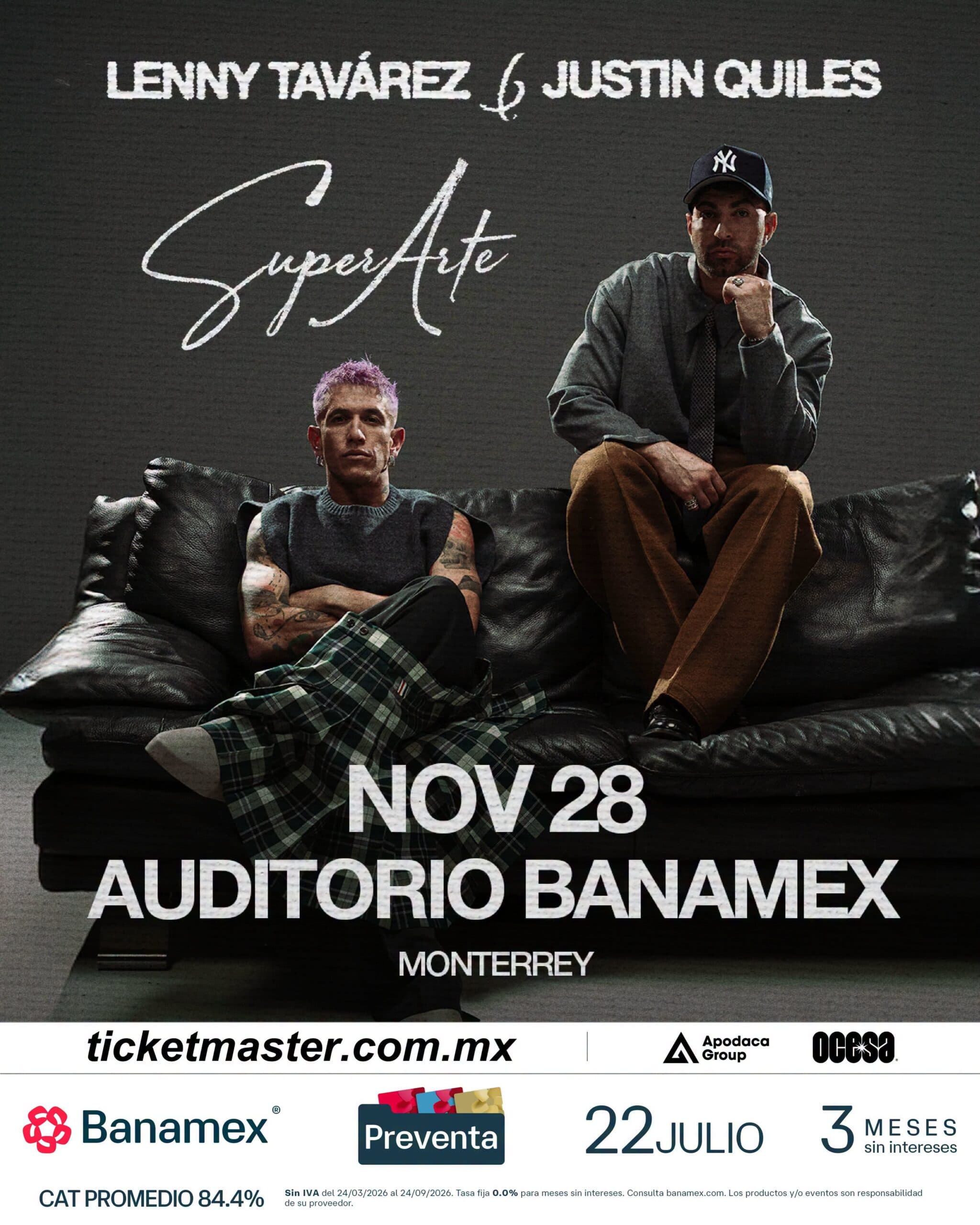 Concierto Lenny Tavárez y Justin Quiles en Monterrey