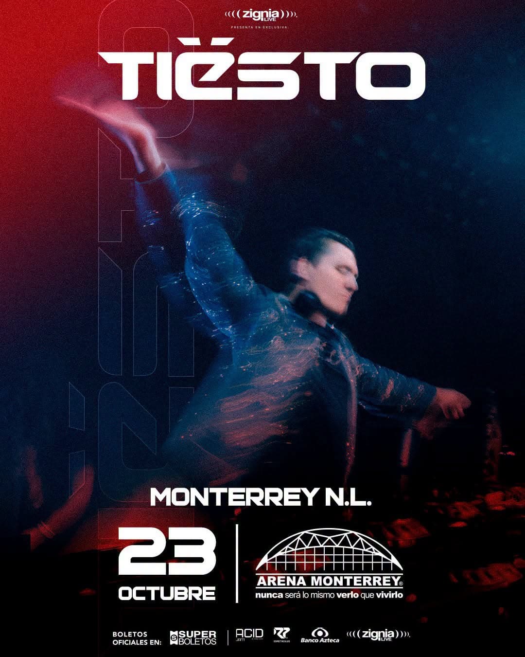 Concierto Tiësto en Arena Monterrey, Monterrey