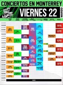 Horarios del Viernes en PalNorte 2019