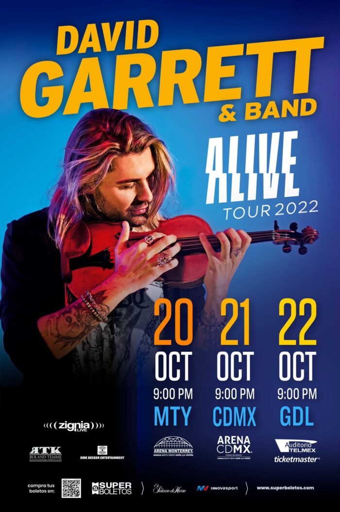 David Garrett regresa a Monterrey con su "Alive Tour 2022"