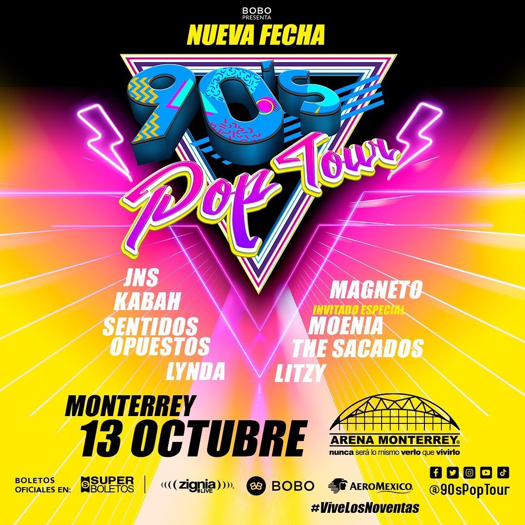 Estará de vuelta el 90's Pop Tour en Monterrey