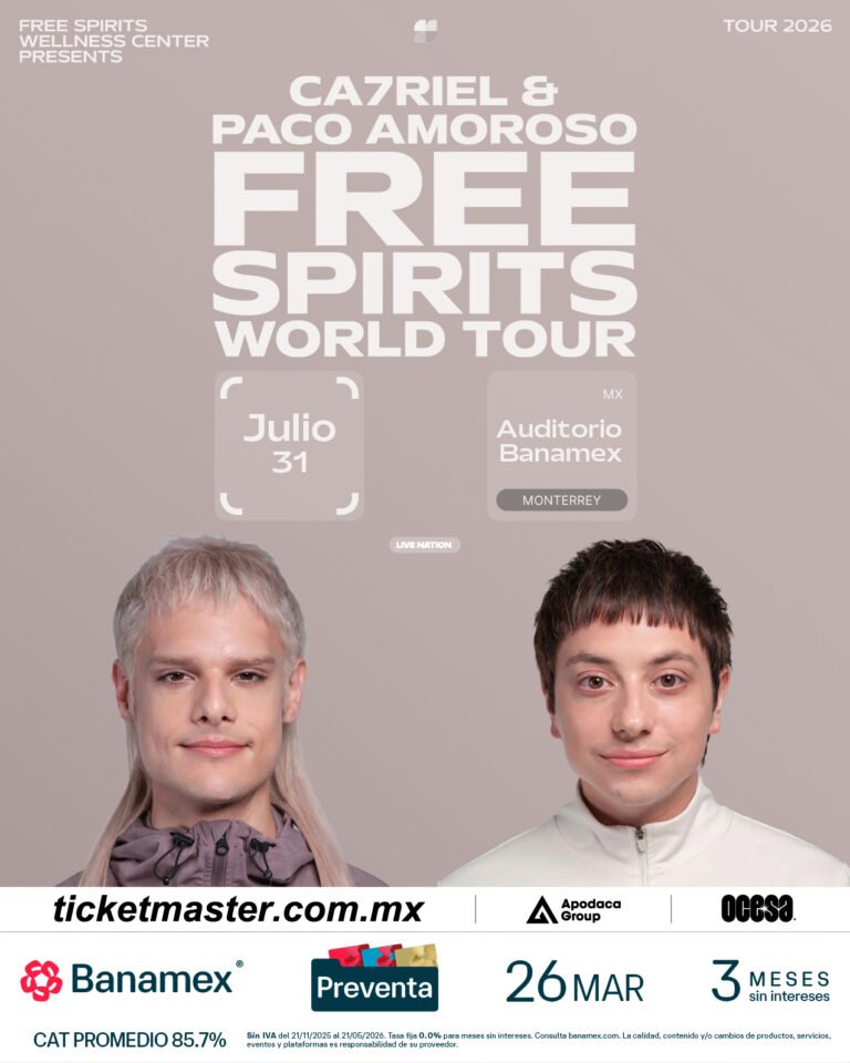 Poster Ca7riel & Paco Amoroso en Monterrey, Auditorio Banamex 2026