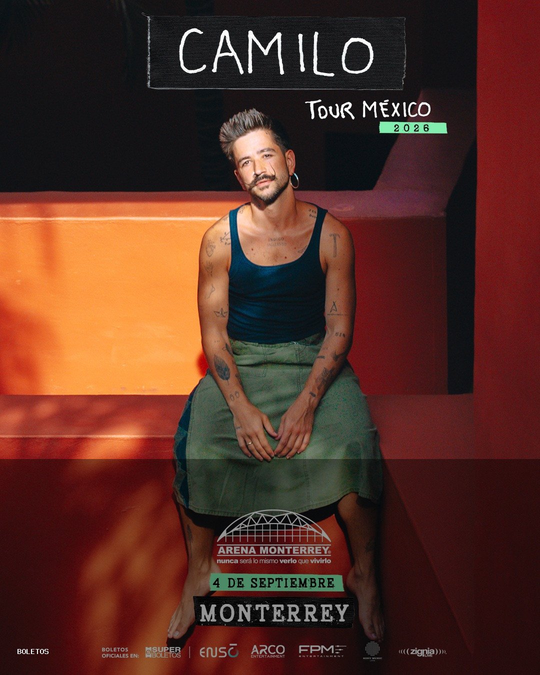 Concierto Camilo, el cantautor colombiano, hará vibrar la Arena Monterrey con su energía única en Monterrey