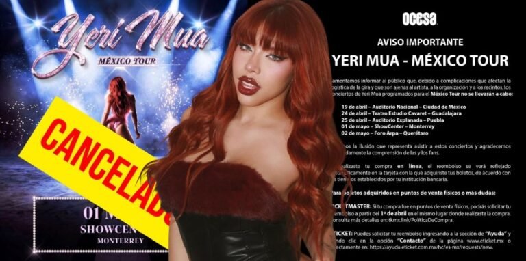 Concierto de Yeri Mua Cancelado